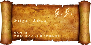 Geiger Jakab névjegykártya